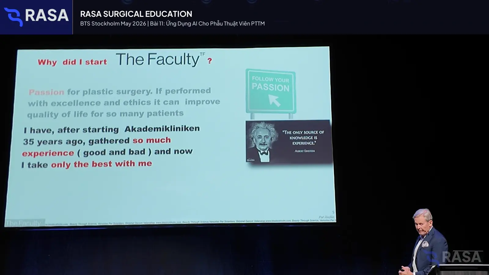 Frame from the AI assistant lesson for aesthetic surgeons in BTS Day 1