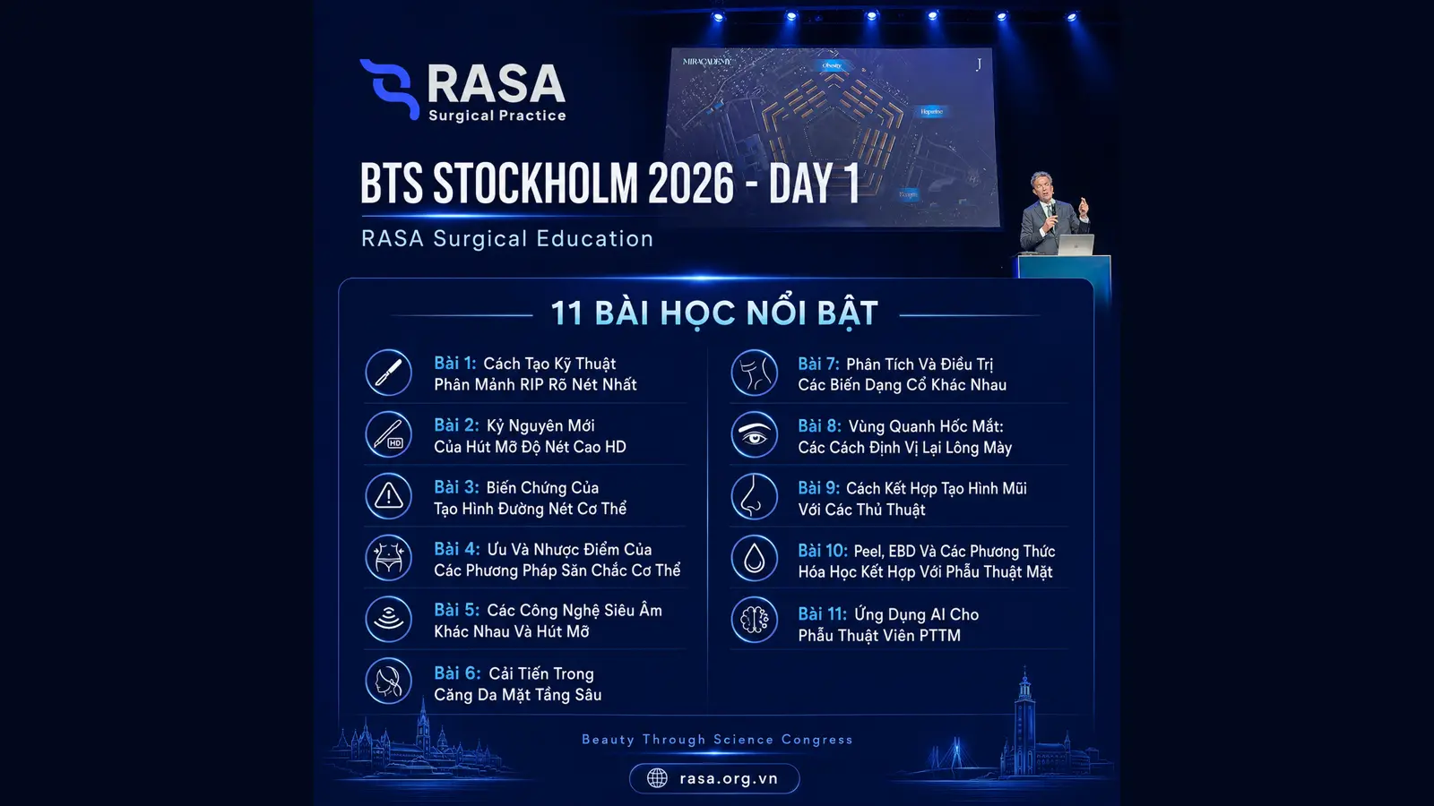 Overview of the 11 scientific topics from BTS Stockholm 2026 Day 1