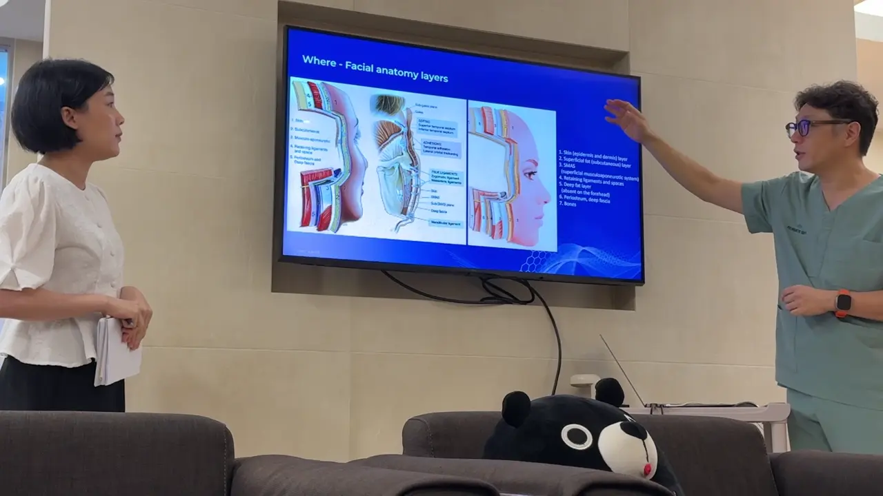 Anatomy slide on tissue planes during Silhouette Soft training