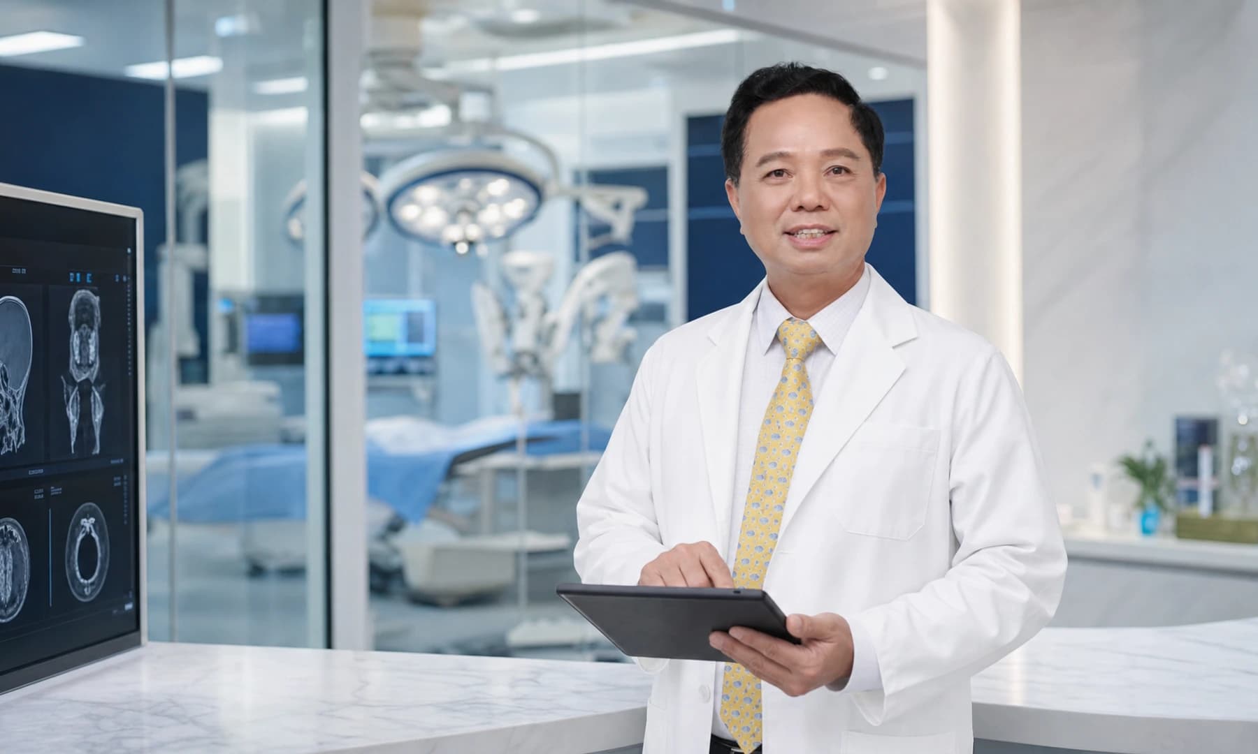 Bác sĩ Nguyễn Minh Hải trong phòng phân tích lâm sàng hiện đại