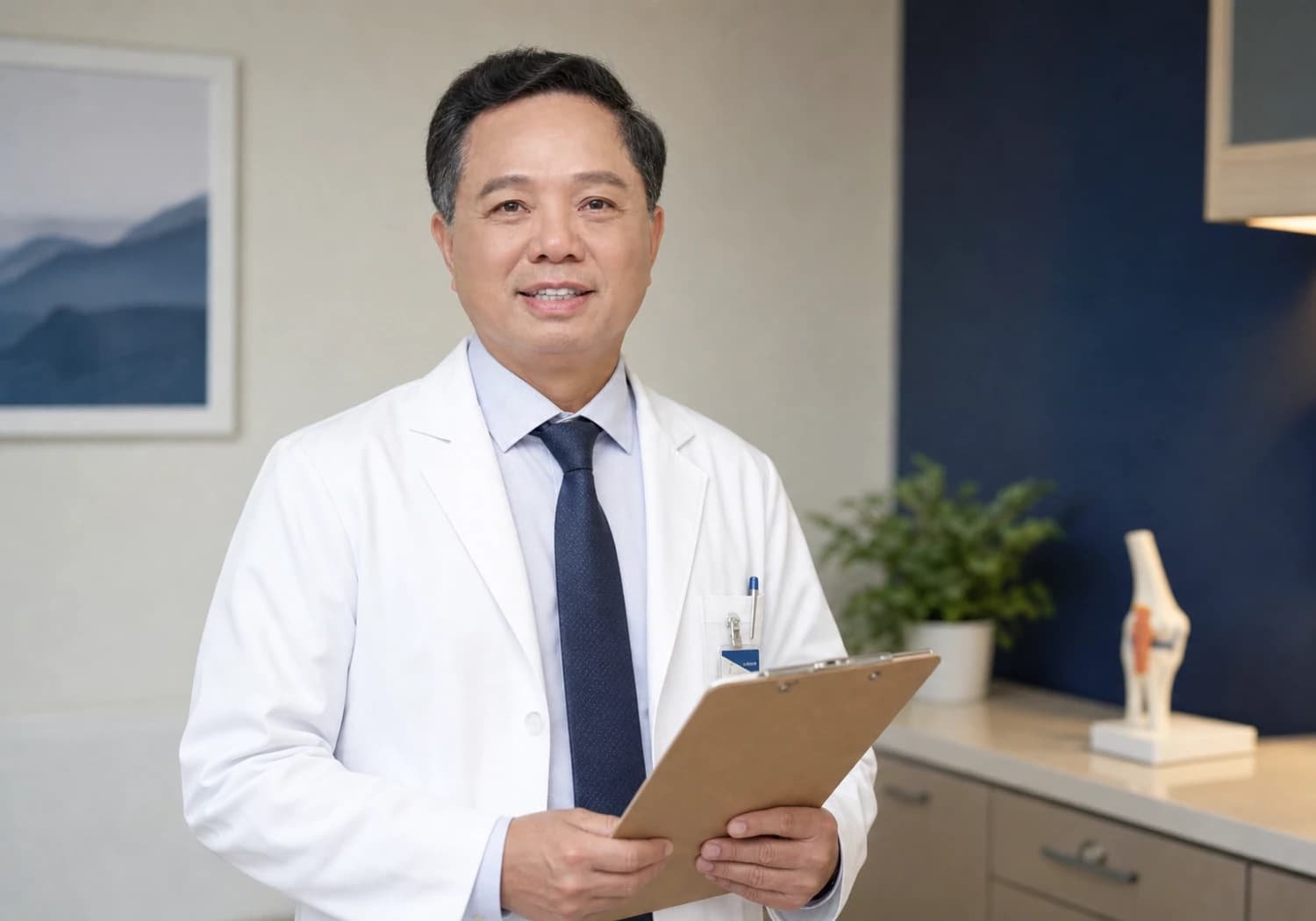 Bác sĩ Nguyễn Minh Hải trong không gian phòng khám hiện đại tại Lạc Long Quân năm 2014