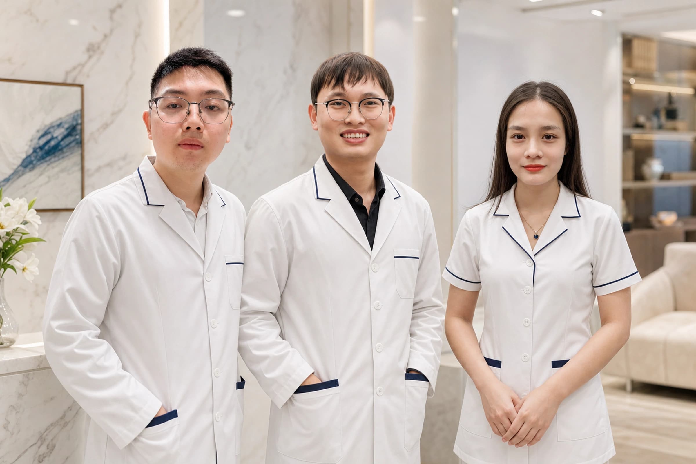 Đội ngũ chăm sóc RASA gồm bác sĩ tư vấn, ê-kíp mổ và điều dưỡng chăm sóc khách hàng