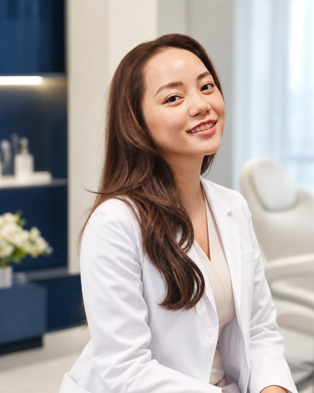 Chân dung BS.CKI Nguyễn Vân Anh trong bối cảnh phòng khám thẩm mỹ RASA